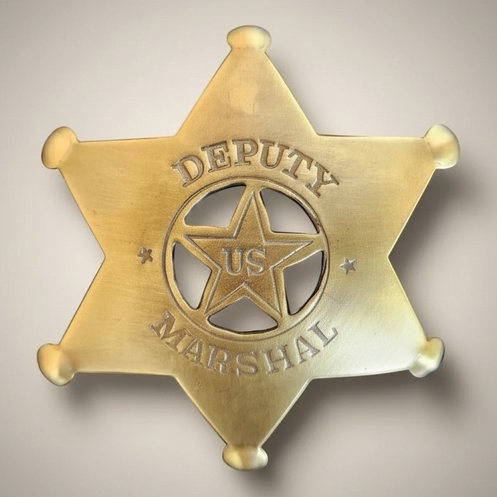 Deputy U.S. Marshal Solid Brass Star Badge - Jones Peak