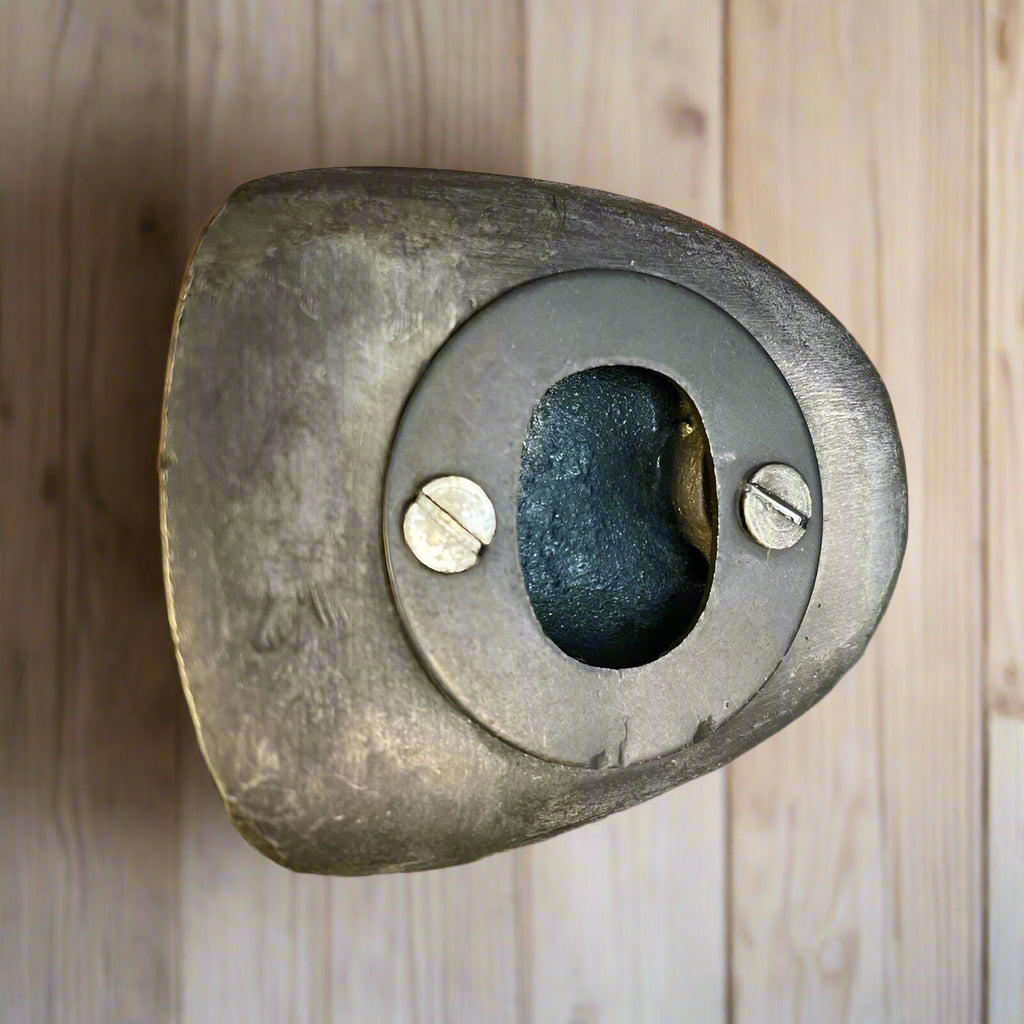 Fire Helmet Cast Iron Bottle Opener With Zinc Embossed Plate (2.5" x 2.5")
