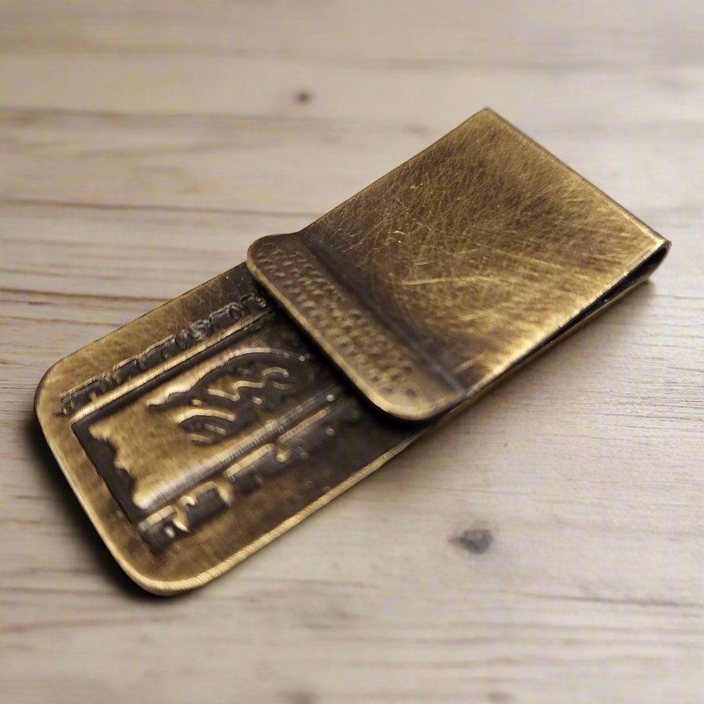 Coca - Cola 1904 World's Fair Solid Brass Embossed Money Clip (2" Long) - Jones Peak