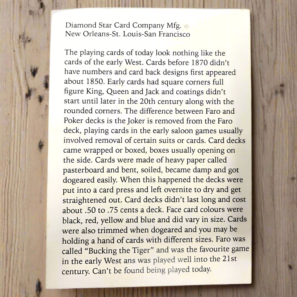 Pharo Cards Old West 52 Poker Card Deck With Square Corners (4" x 3") - Jones Peak