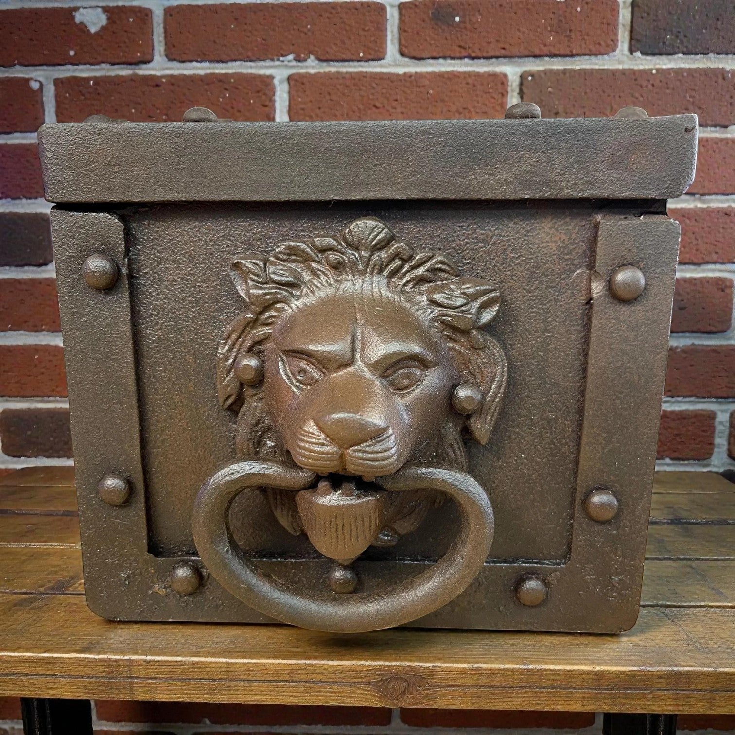 Pony Express 1860 Cast Iron Strong Box With Antique Finish & Brass Tag (10" x 8" x 7") - Jones Peak