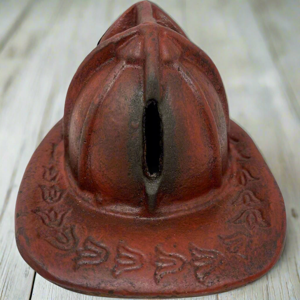 Fireman Helmet Cast Iron Coin Bank With Antique Finish (4.5" x 3" x 5.5") - Jones Peak