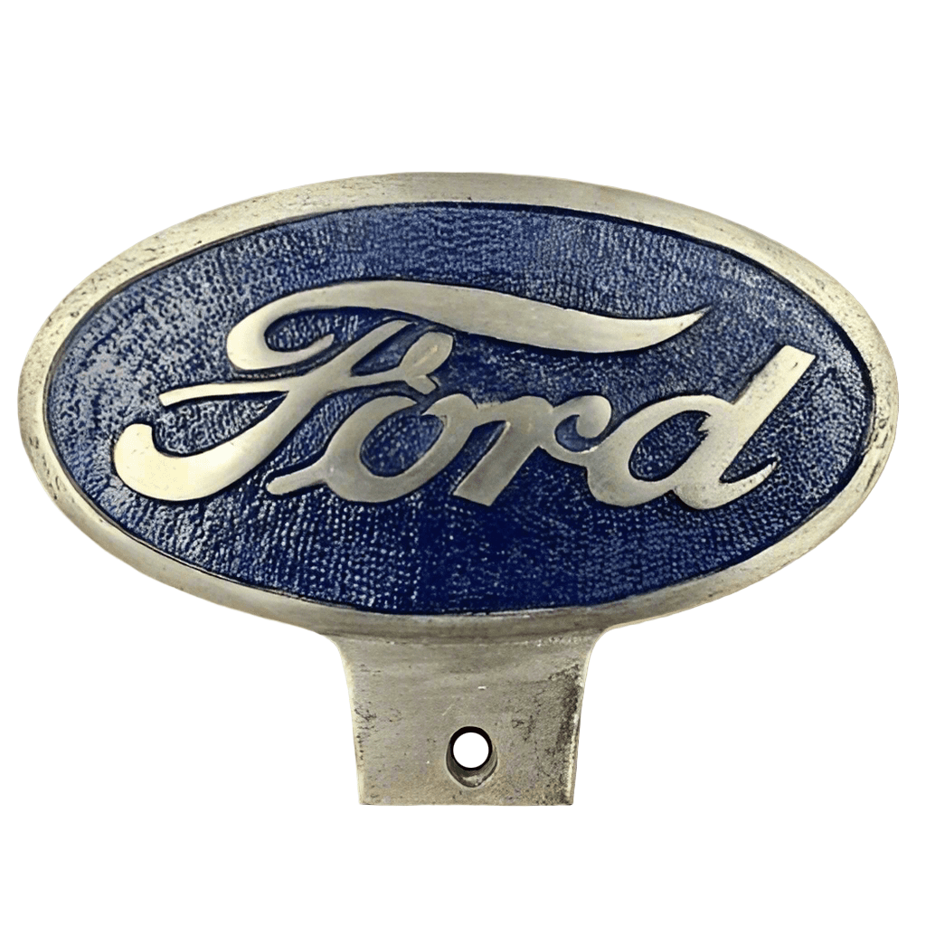 Ford Automobile Logo Aluminum License Plate FOB Topper With Painted Antique Finish (6" x 4.5") - Jones Peak