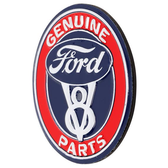Ford Genuine Parts V8 Round Embossed Metal Magnet (2.25" Round) - Jones Peak