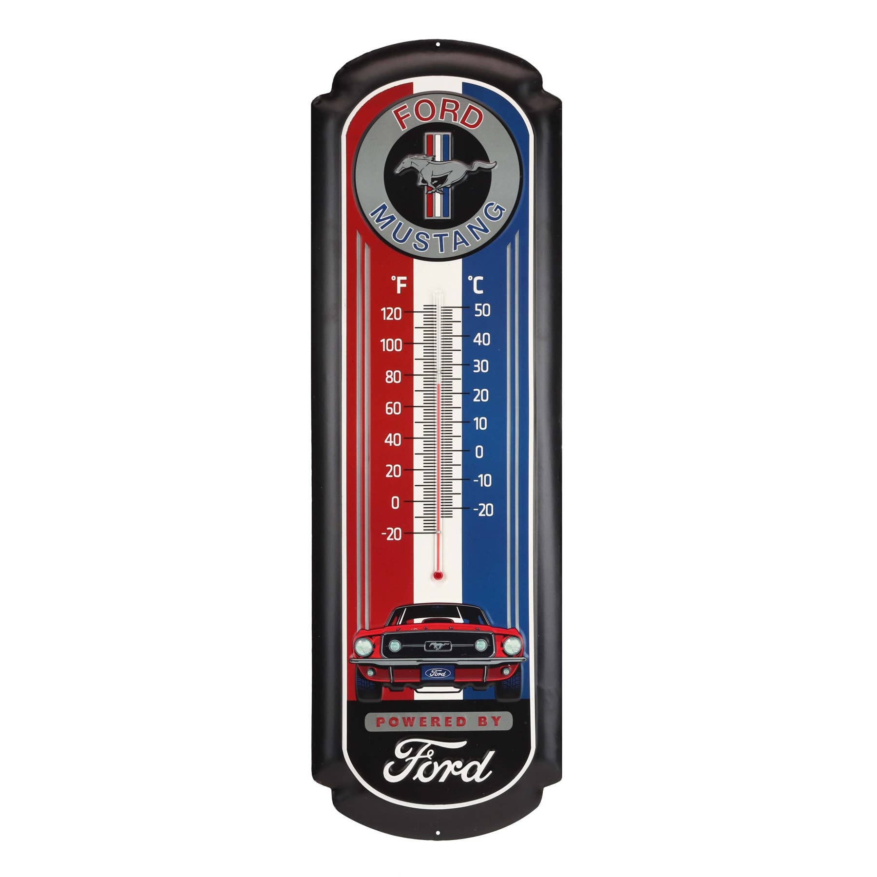 Ford Mustang Embossed Metal Wall Thermometer (8.5" x 27") - Jones Peak