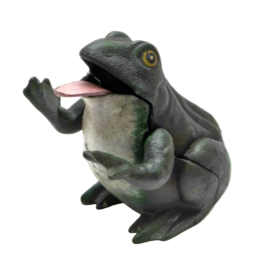 Frog Cast Iron Mechanical Coin Bank With Painted Antique Finish (5.5" x 4.5")