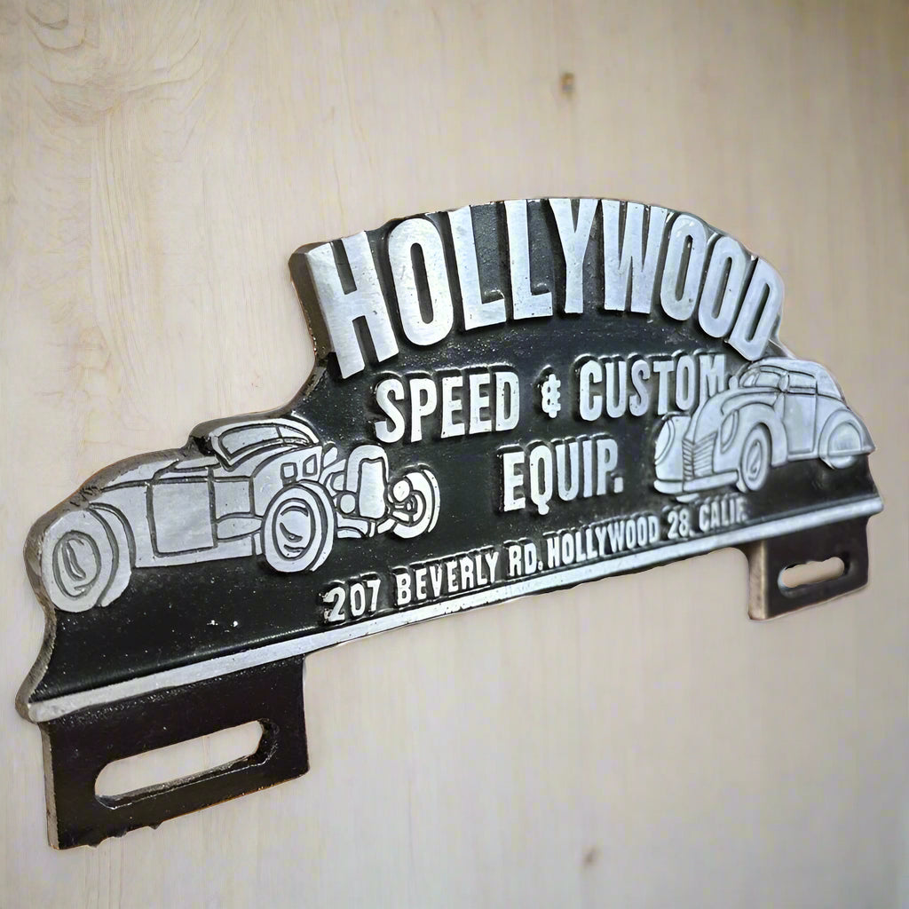 Hollywood Speed & Custom Equip. Car License Plate FOB Topper With Vintage Design - Jones Peak