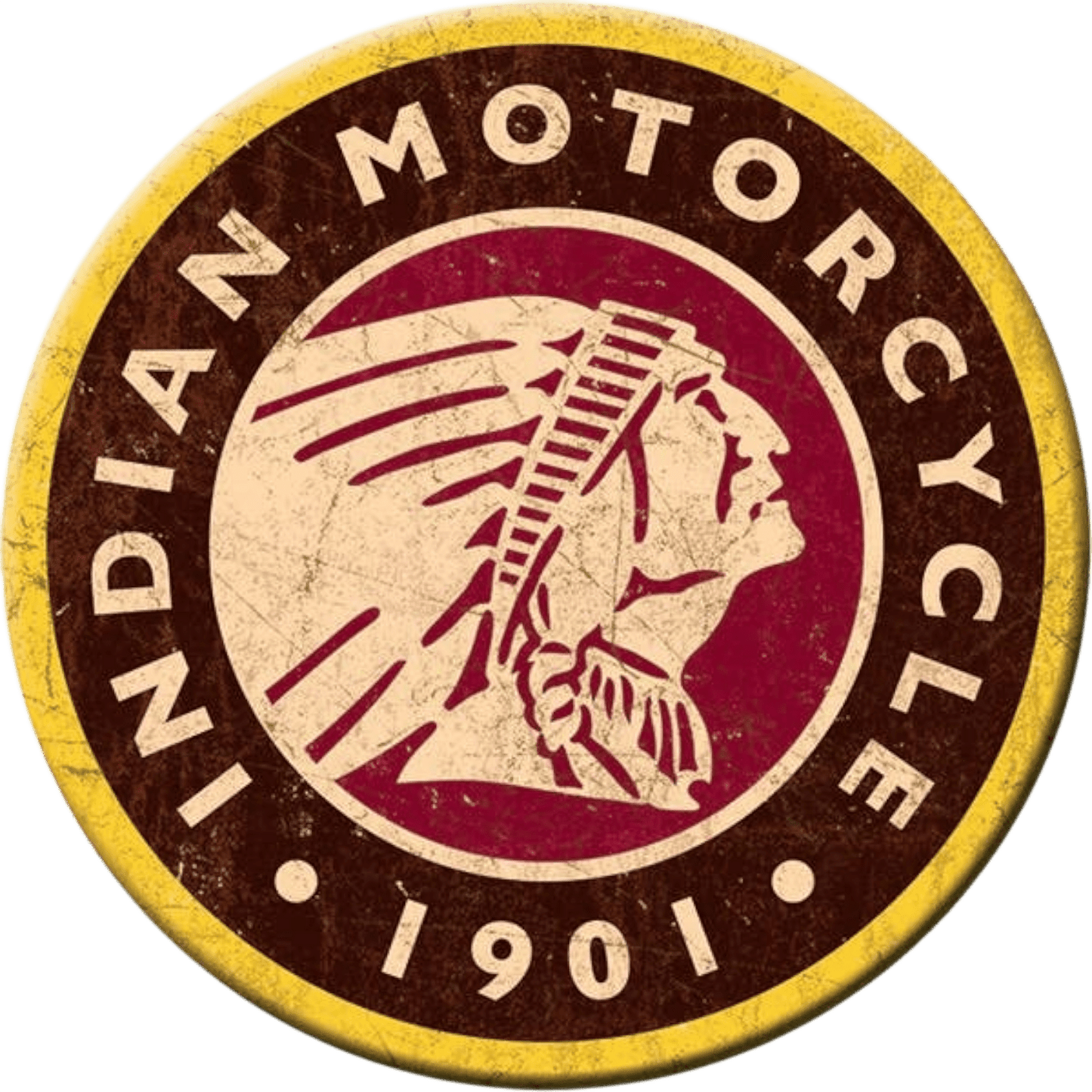 Indian Motorcycle 1901 Logo Magnet (3" Round) - Jones Peak