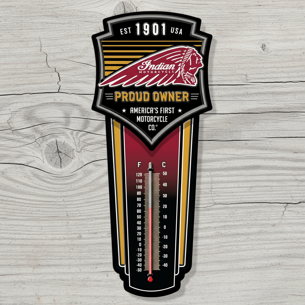 Indian Motorcycle Proud Owner Thermometer (17.5" x 7.5") - Jones Peak