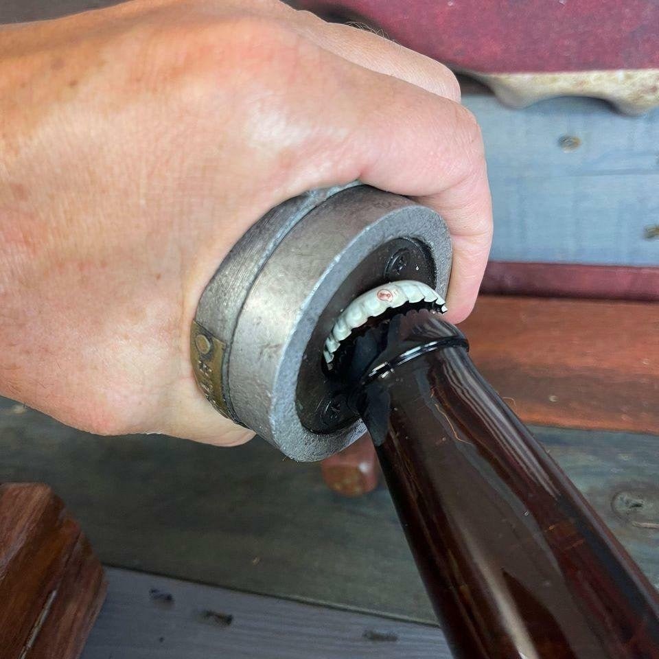 Indian Motorcycles Aluminum Bottle Opener With Brass Tag & Antique Finish (3.5" x 2.5") - Jones Peak