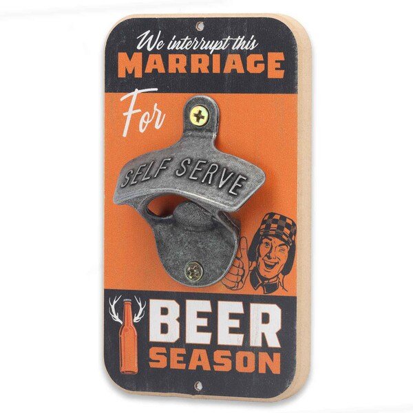 Interrupt Marriage for Beer Season Wall Bottle Opener (3.5" x 6") - Jones Peak