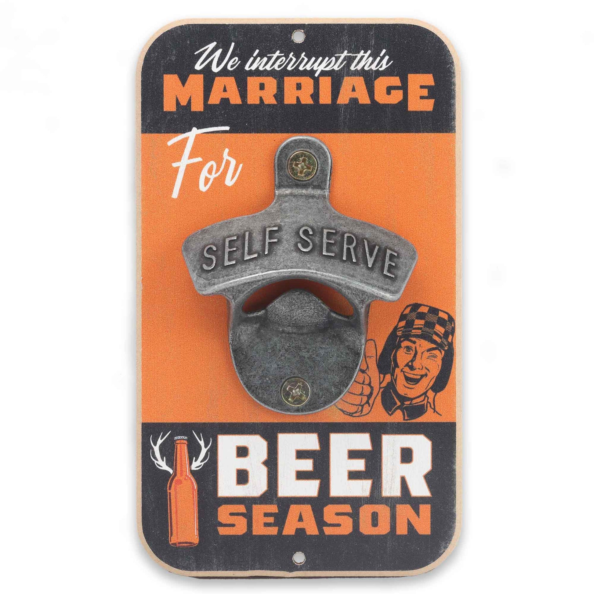 Interrupt Marriage for Beer Season Wall Bottle Opener (3.5" x 6") - Jones Peak