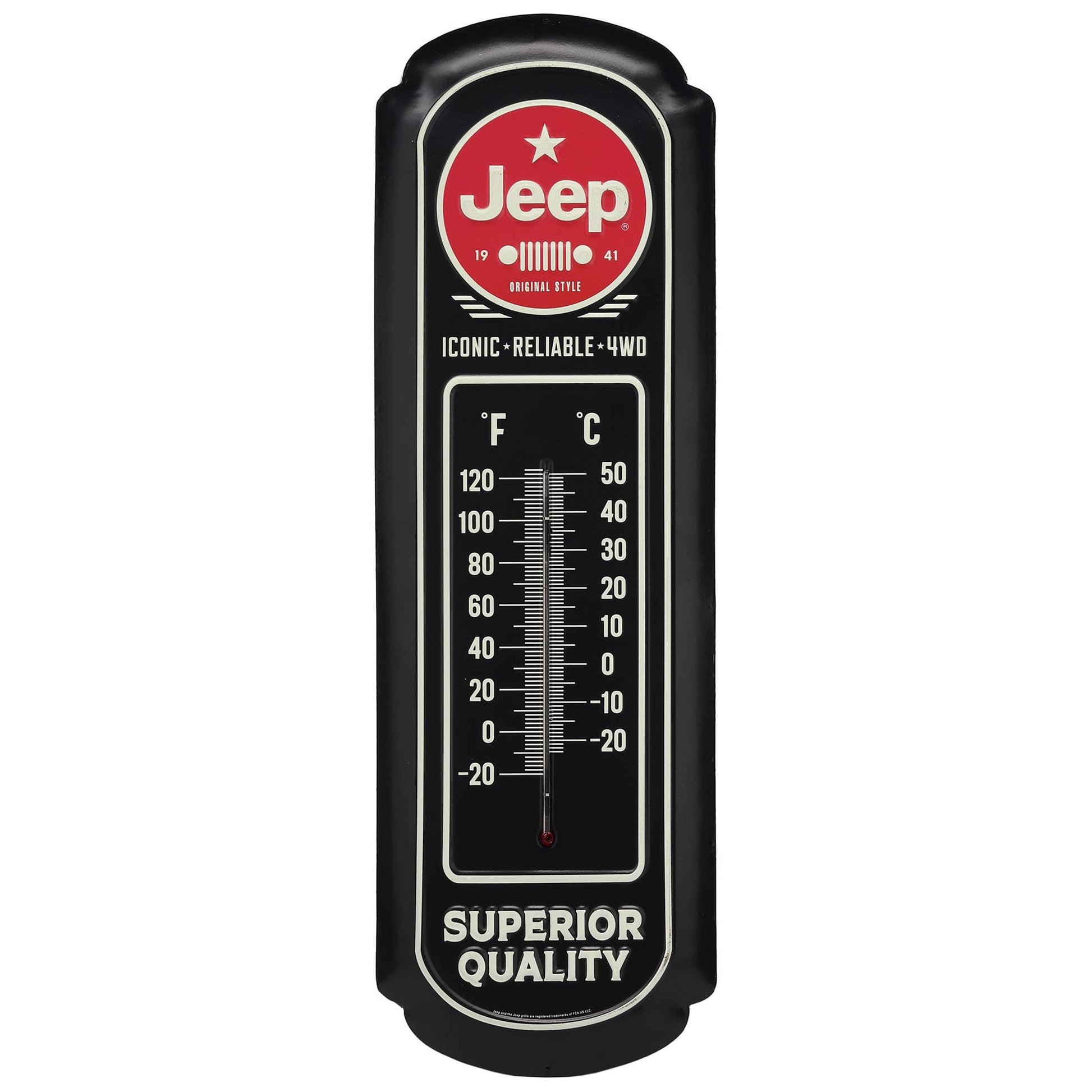 Jeep Glow - in - the - Dark Wall Thermometer (8.5" x 27") - Jones Peak