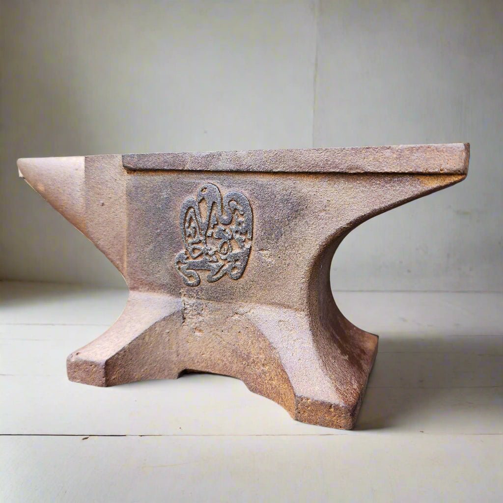 John Deere Cast Iron Anvil Paperweight With Brass Tag And Embossed Makers Mark (8" x 3.5" x 2") - Jones Peak