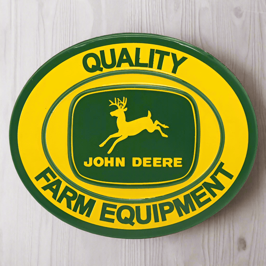 John Deere Farm Equipment Embossed Tin Magnet (3" x 2.5") - Jones Peak