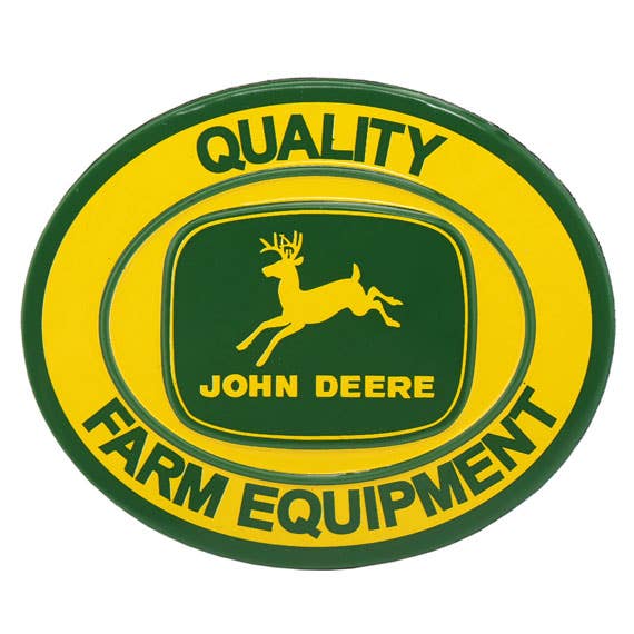 John Deere Farm Equipment Embossed Tin Magnet (3" x 2.5") - Jones Peak