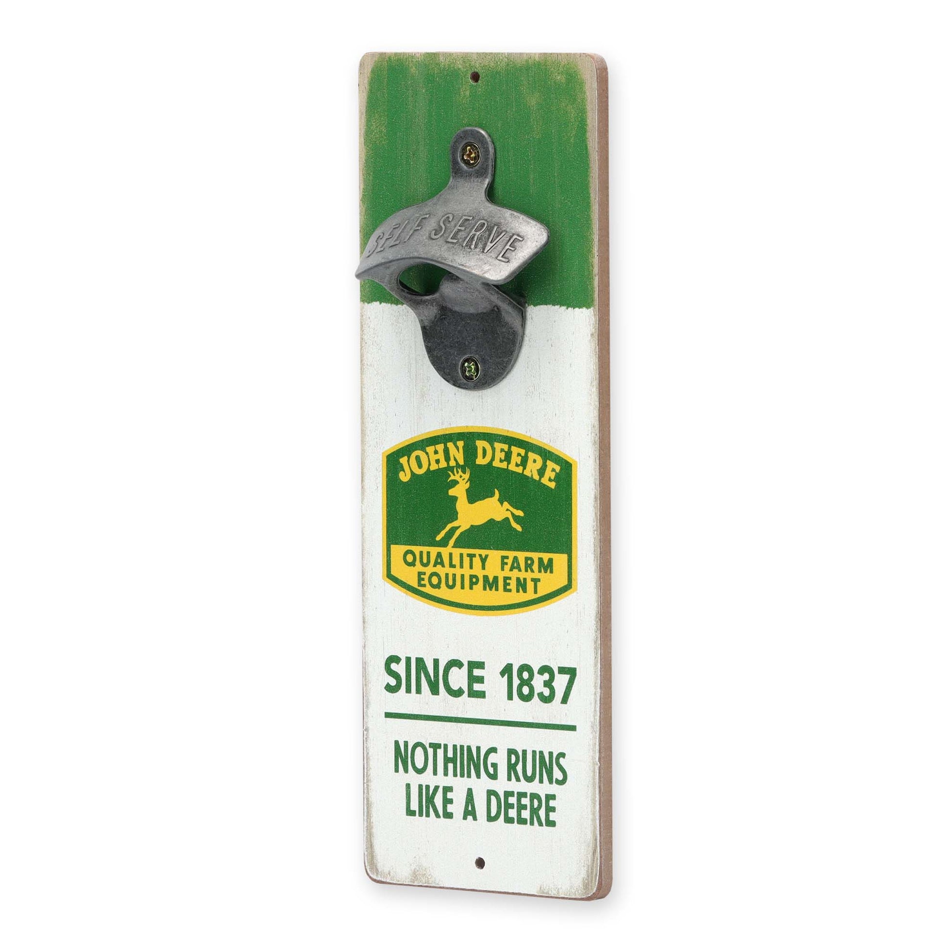 John Deere Nothing Runs Like a Deere Wall Bottle Opener (3.5" x 9.5") - Jones Peak