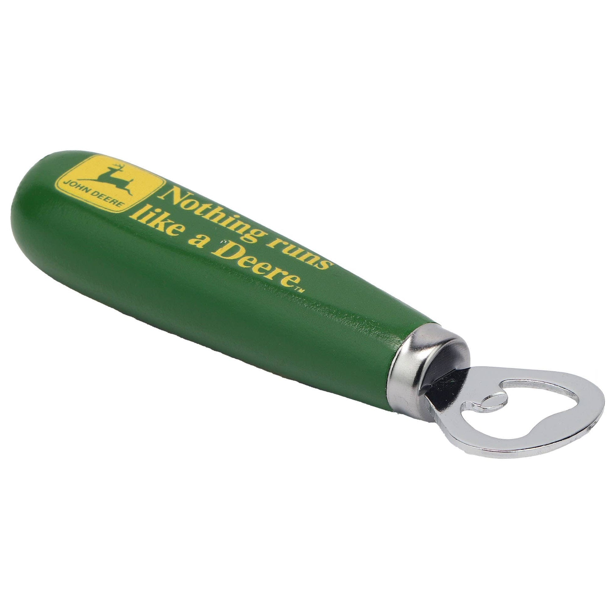John Deere Nothing Runs Like A Deere Wood Bottle Opener (5.75" x 1.5") - Jones Peak