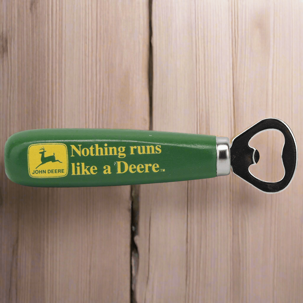 John Deere Nothing Runs Like A Deere Wood Bottle Opener (5.75" x 1.5") - Jones Peak