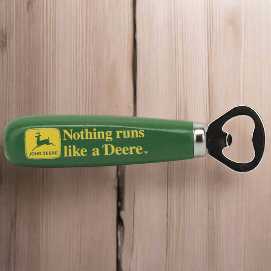 John Deere Nothing Runs Like A Deere Wood Bottle Opener (5.75" x 1.5") - Jones Peak