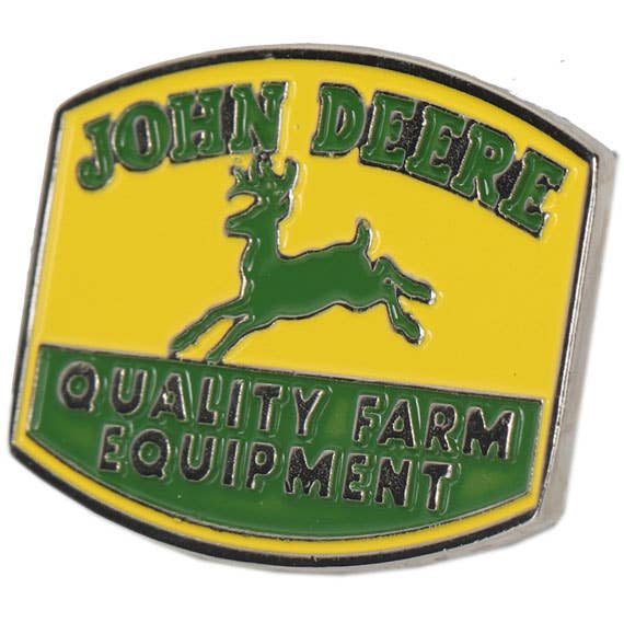 John Deere Quality Farm Equipment Enameled Metal Pin (1.25" x 1") - Jones Peak