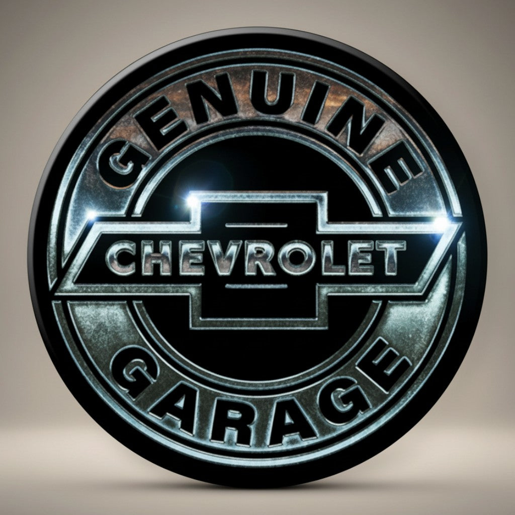 Jones Peak Chevrolet Garage Magnet, round metal with vintage logo, 3" diameter.
