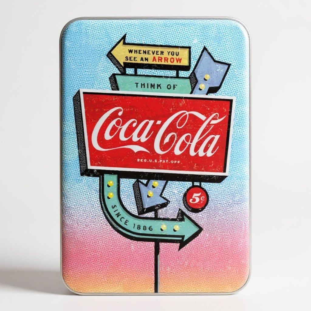 Jones Peak Coca-Cola Since 1866 vintage marquee metal magnet with retro roadside sign graphics and colorful gradient