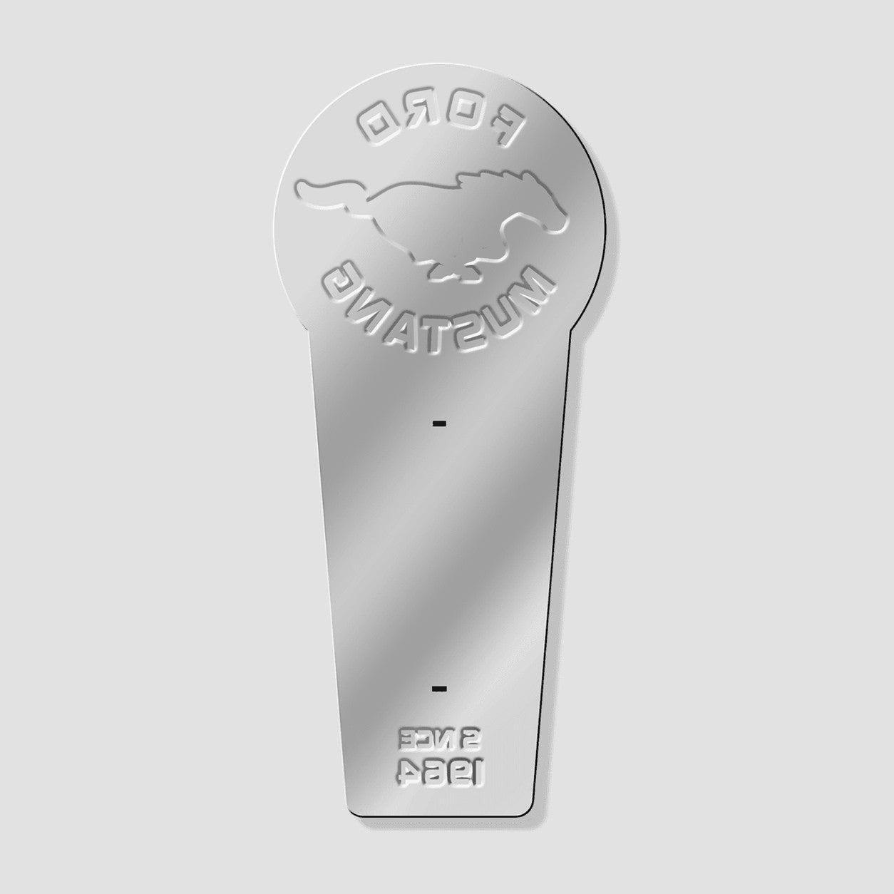 Jones Peak Ford Mustang Since 1964 embossed metal wall thermometer with vintage automotive branding