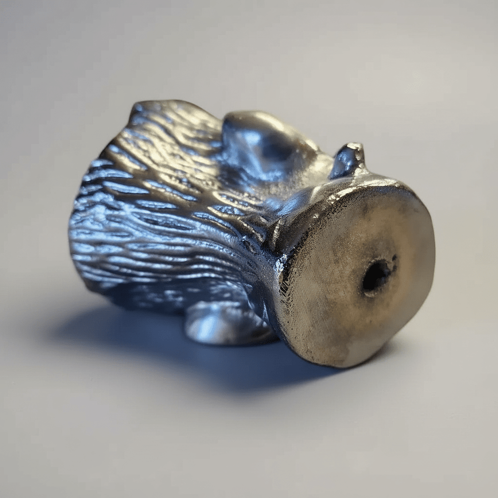Jones Peak Frankenstein gear shift knob in chrome-plated aluminum with detailed monster face and antique patina