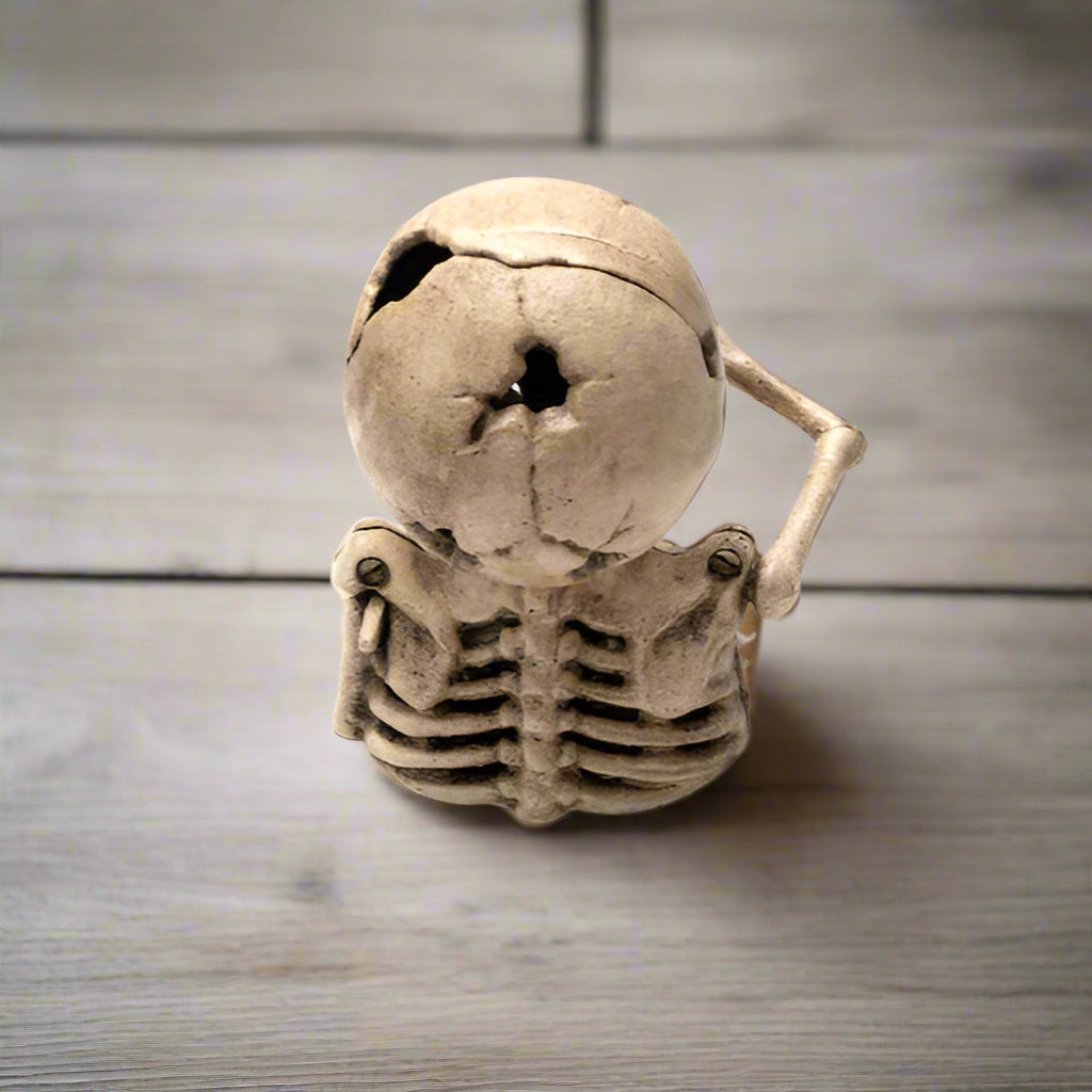 Skull One Eye Cast Iron Mechanical Coin Bank With Painted Antique Finish (6" x 5.5")
