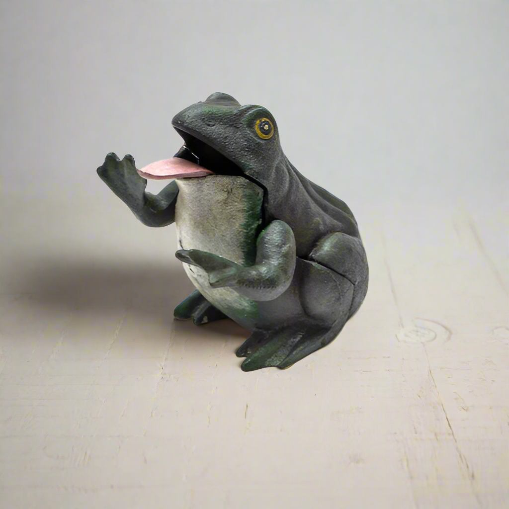 Frog Cast Iron Mechanical Coin Bank With Painted Antique Finish (5.5" x 4.5")