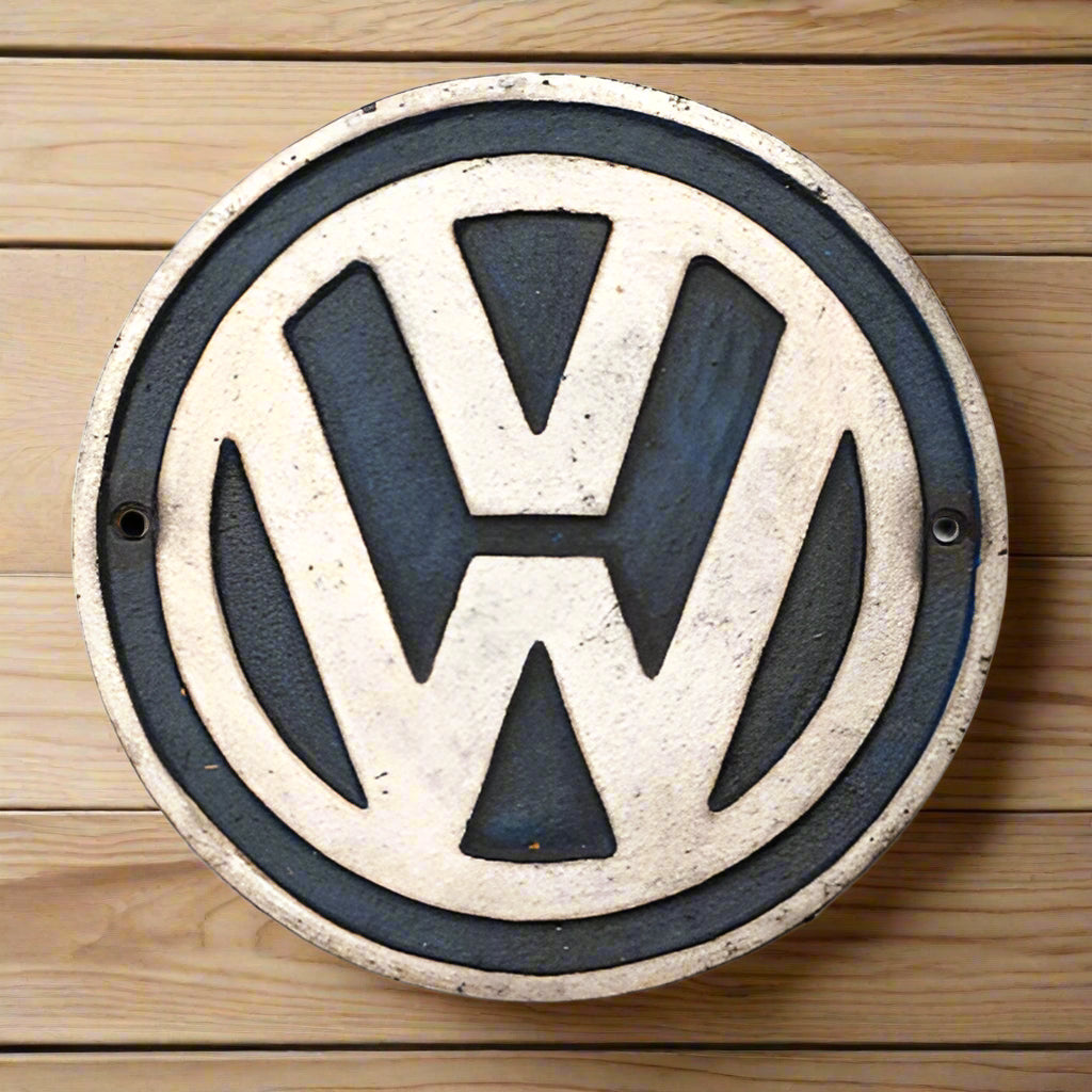 Volkswagen Cast Iron Plaque With Painted Antique Finish (9" Round)