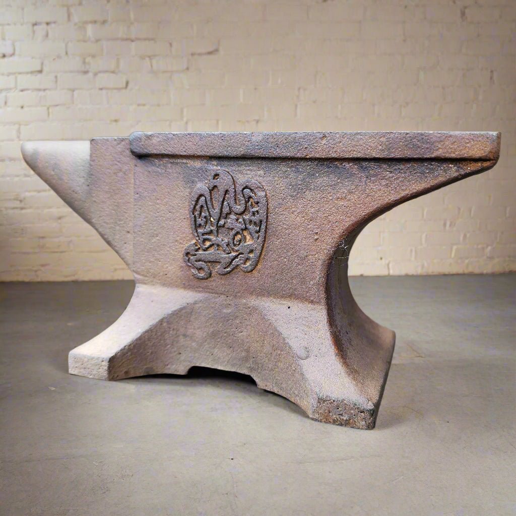 Keen Kutter Cast Iron Anvil Paperweight With Brass Tag And Embossed Makers Mark (8" x 3.5" x 2") - Jones Peak