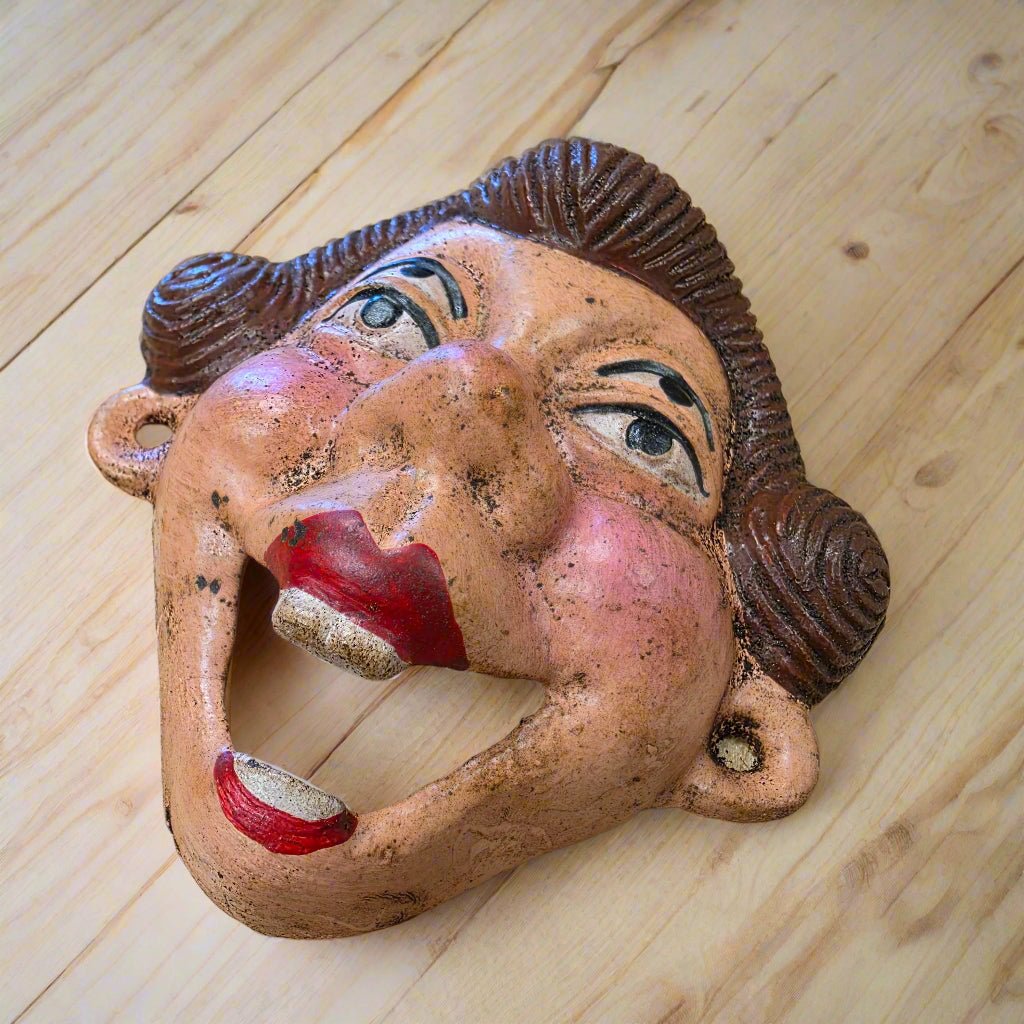 Lady Four - Eyed Wall Mounted Cast Iron Bottle Opener With Painted Antique Finish (3.75" x 3.5") - Jones Peak