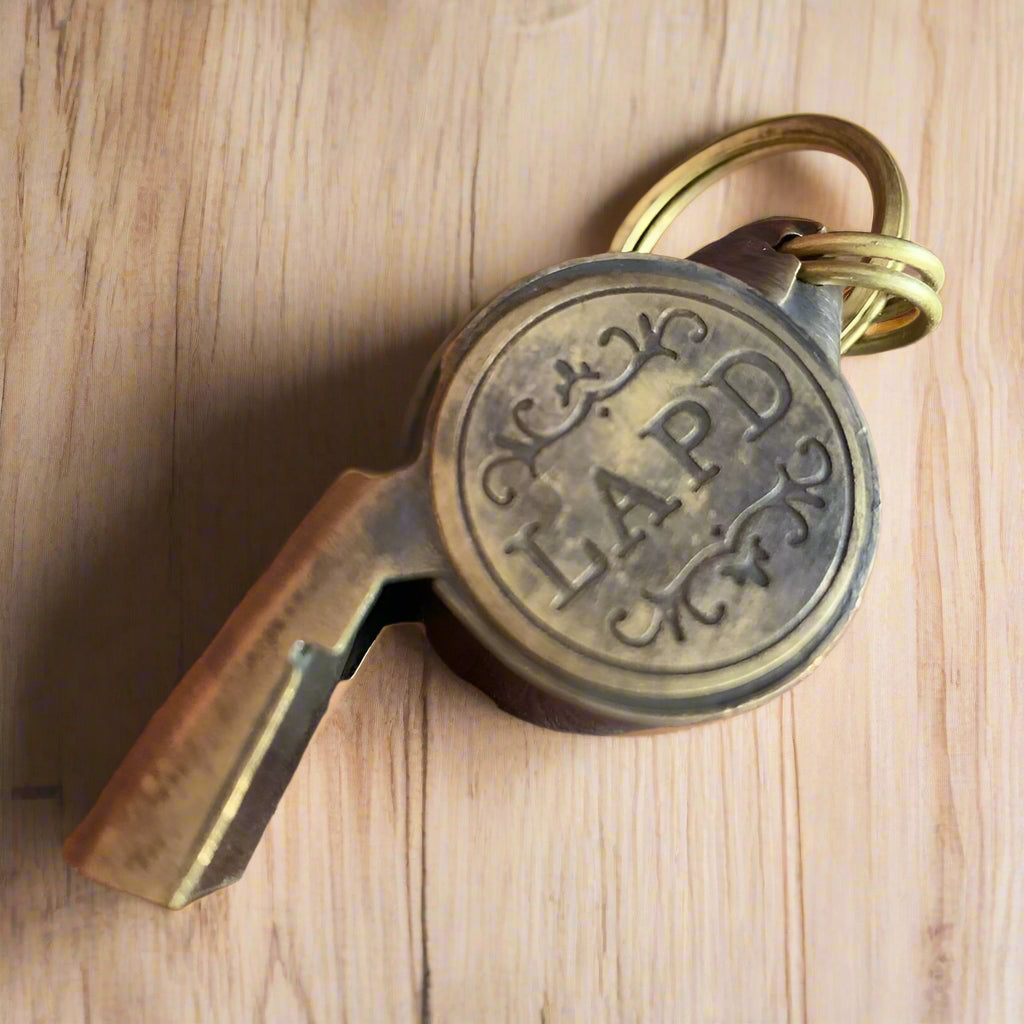 LAPD 1920's Solid Brass Star Police Whistle (2" Long) - Jones Peak