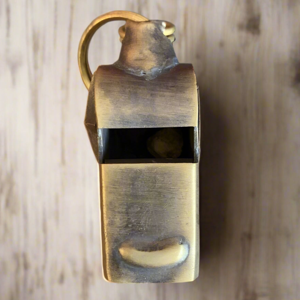 LAPD 1920's Solid Brass Star Police Whistle (2" Long) - Jones Peak