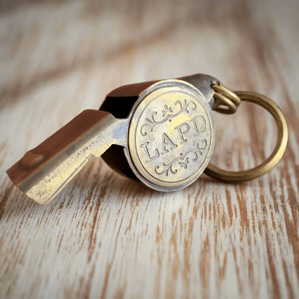 LAPD 1920's Solid Brass Star Police Whistle (2" Long) - Jones Peak