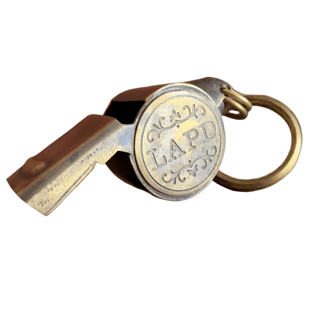 LAPD 1920's Solid Brass Star Police Whistle (2" x 0.75") - Jones Peak