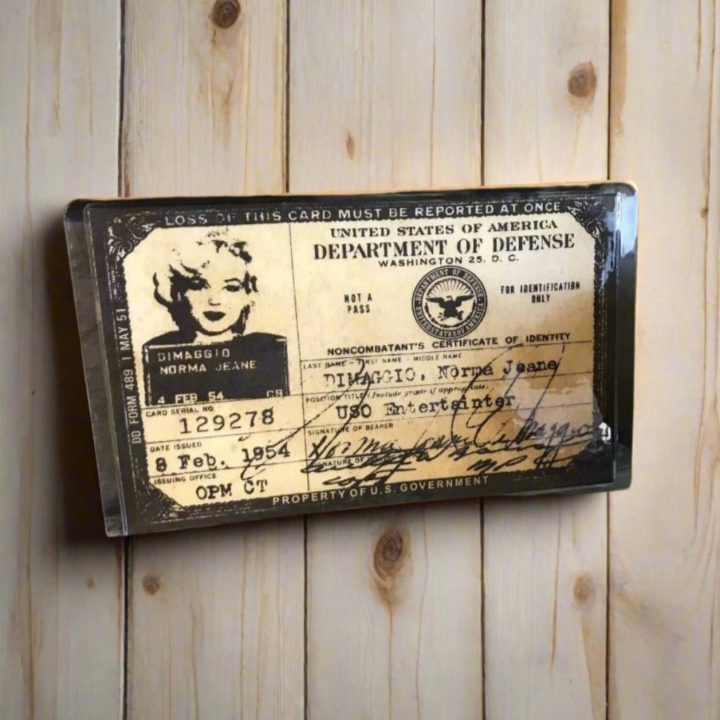 Marilyn Monroe 1954 USA USO ID Card (4.5" x 3") - Jones Peak