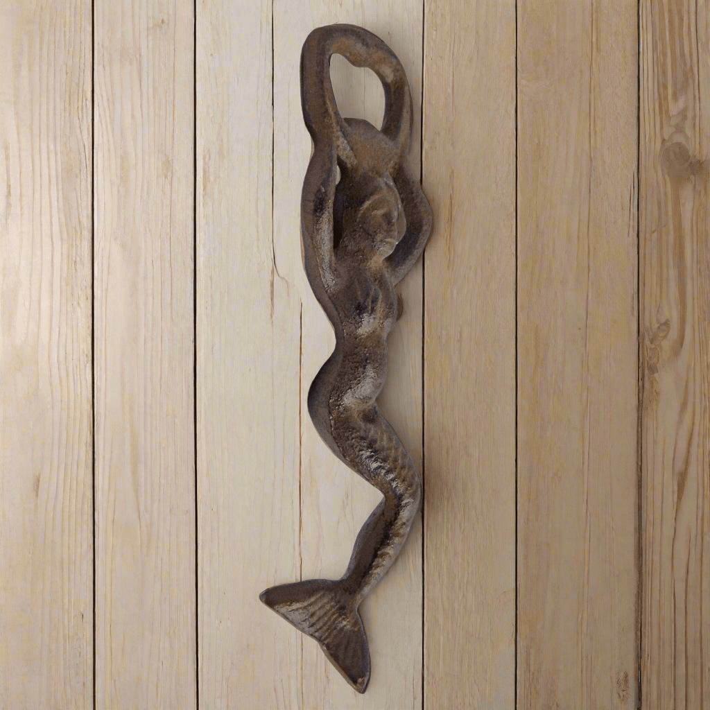 Mermaid Cast Iron Bottle Opener With Antique Finish (7" Long) - Jones Peak
