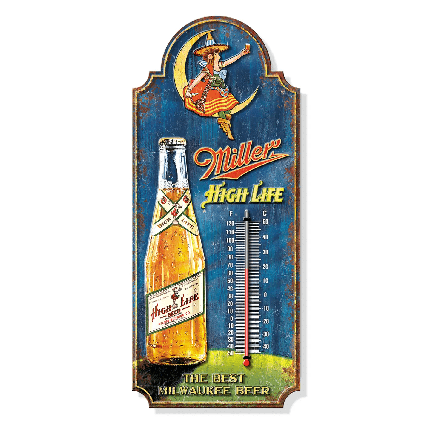 Miller High Life Milwaukee Beer Thermometer (17.5" x 7.5") - Jones Peak