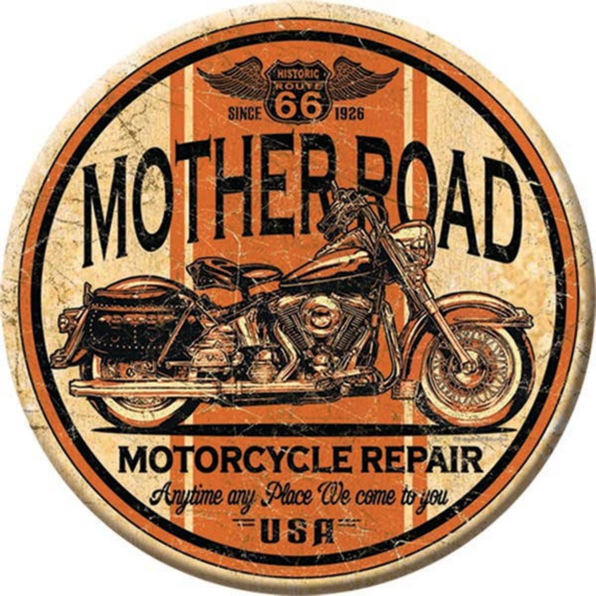 Mother Road Motorcycle Repair Magnet (3" x 3") - Jones Peak