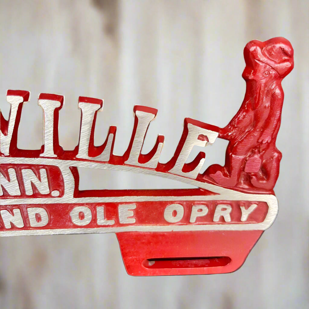 Nashville Grand Ole Opry License Plate FOB Topper With Antique Finish (9.75" x 4.5") - Jones Peak