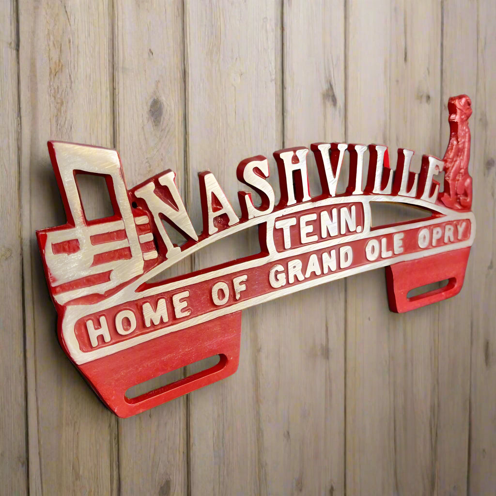 Nashville Grand Ole Opry License Plate FOB Topper With Antique Finish (9.75" x 4.5") - Jones Peak