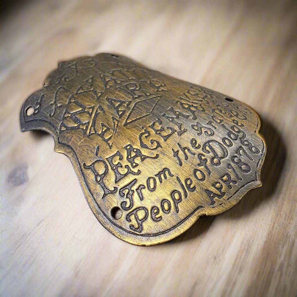 Wyatt Earp Peacemaker Dodge City 1878 Gun Butt Tag (2" x 1.75") - Jones Peak