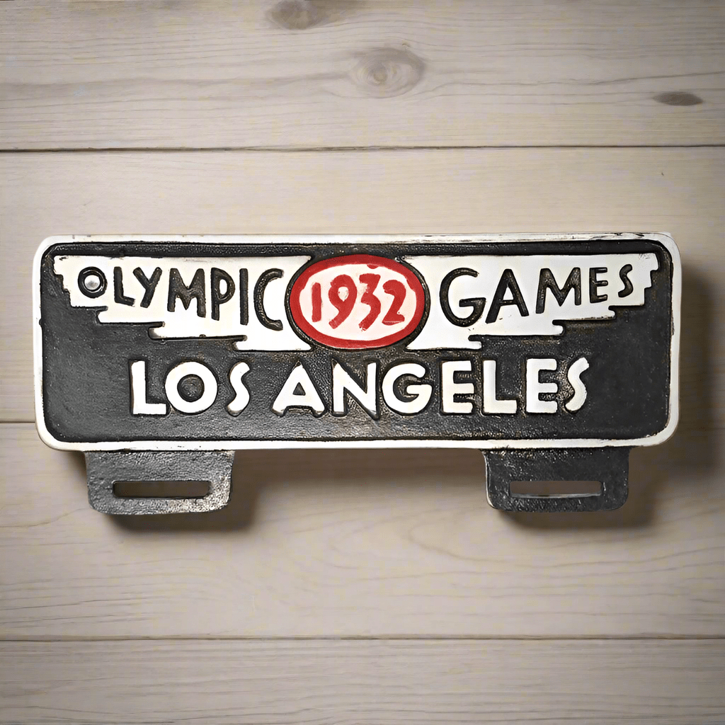 Olympic Games 1932 Los Angeles License Plate FOB Topper (11" x 9.75") - Jones Peak