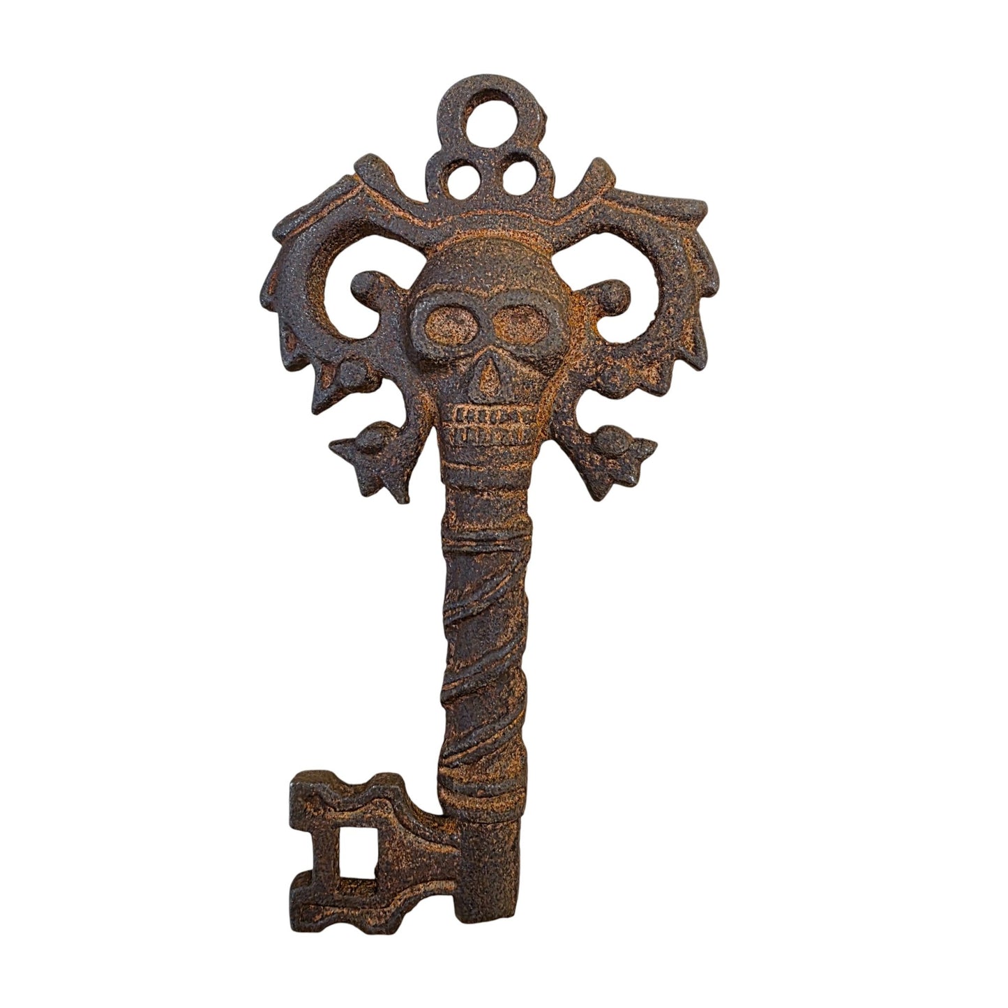 Pirate Cast Iron Key With Skull Head & Antique Finish (4" x 2.5") - Jones Peak