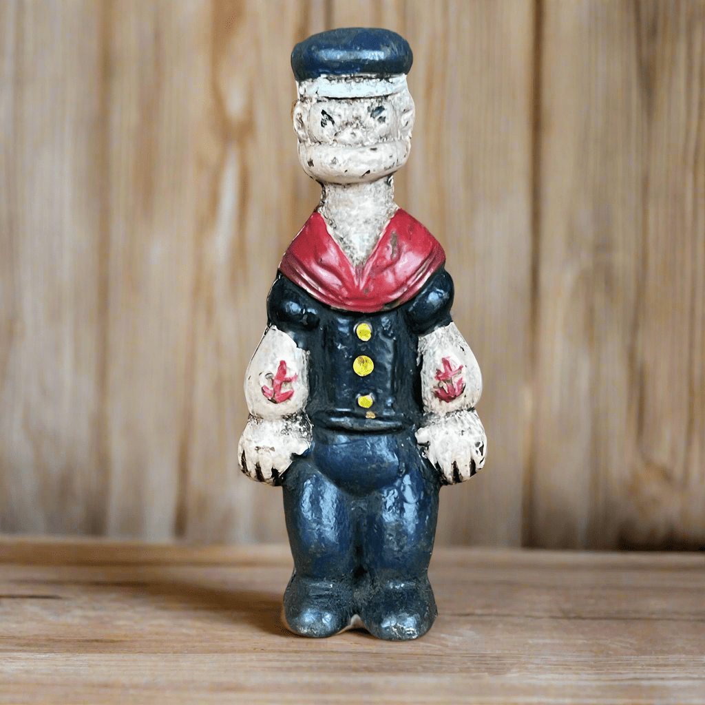 Popeye Sailor Man Cast Iron Coin Bank With Painted Antique Finish (5" Tall) - Jones Peak
