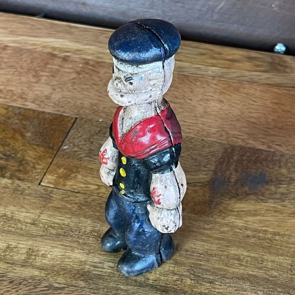 Popeye Sailor Man Cast Iron Coin Bank With Painted Antique Finish (5" Tall) - Jones Peak
