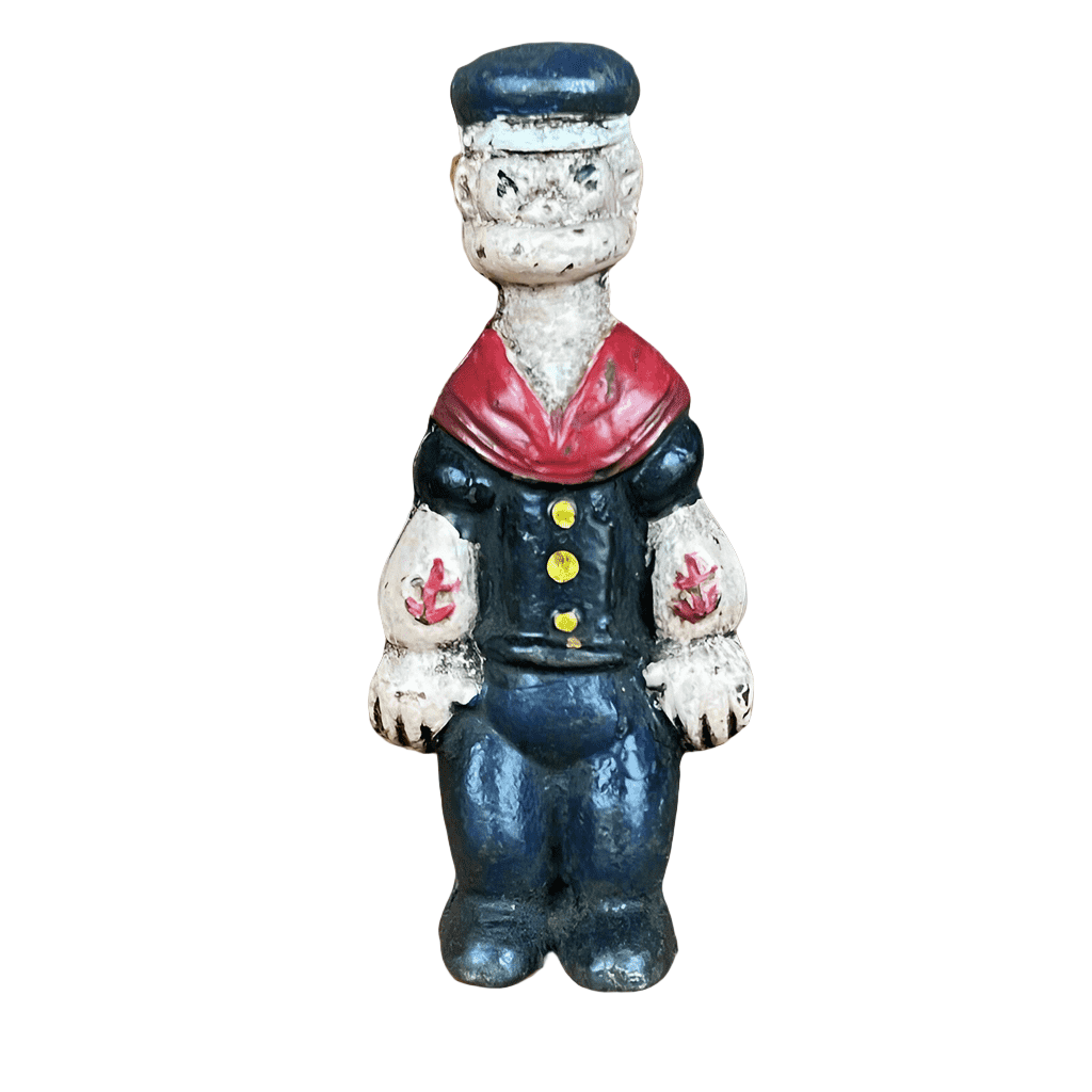 Popeye Sailor Man Cast Iron Coin Bank With Painted Antique Finish (5" Tall) - Jones Peak